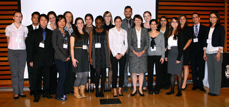 Seymour Schulich Graduate Award recipients with Dean Sioban Nelson (2012)