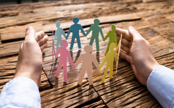 Diversity And Inclusion. Business Employment Leadership. People Silhouettes